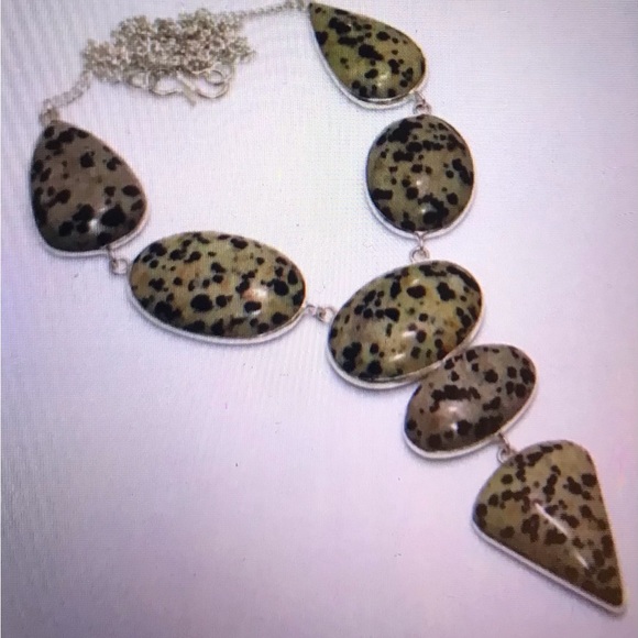 Dalmatian Jasper 925 Sterling Silver Necklace